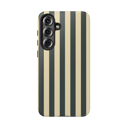 Samsung Galaxy S25 Plus / Glossy Phone Case - ’Green & Beige Stripe Pattern’ Phone Case