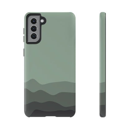 Green Abstract Waves Protective Phone Case - Green Phone Case - Samsung Galaxy S21 Plus / Glossy