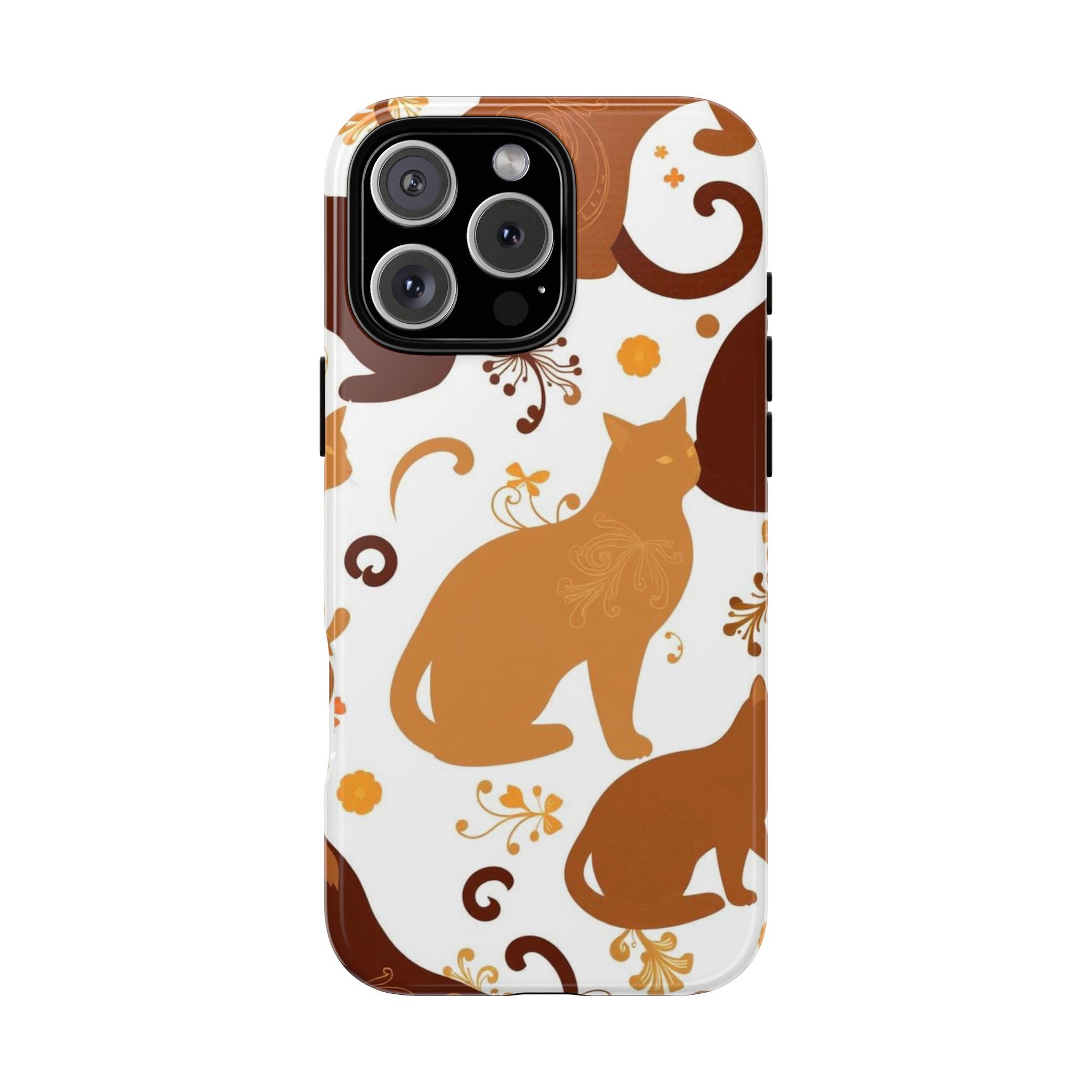 Abstract Cat Pattern Phone Case - White Phone Case - iPhone 16 Pro Max / Glossy