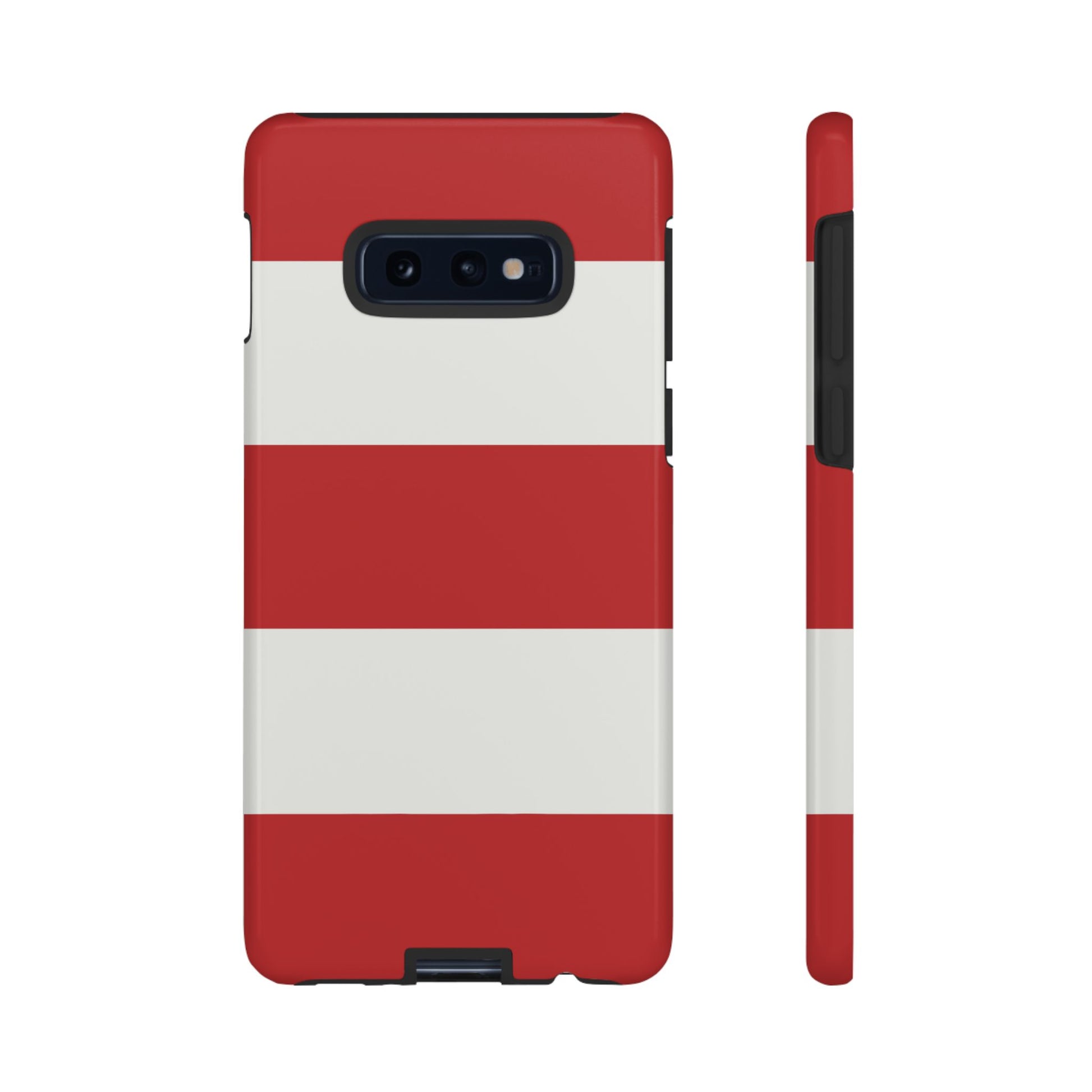 Phone Case - Red & White Horizontal Stripe Pattern Phone Case