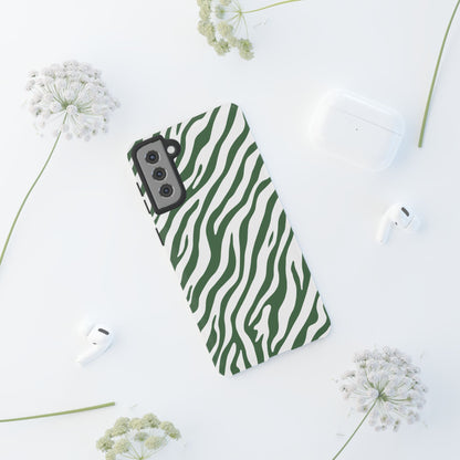 Stylish Sage Zebra Print Phone Case
