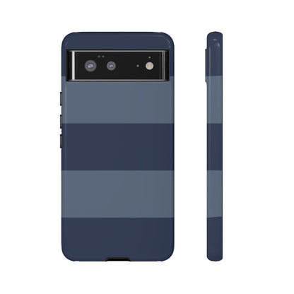 Dark Blue Horizontal Stripe Pattern Phone Case - Blue Phone Case - Google Pixel 6 / Glossy