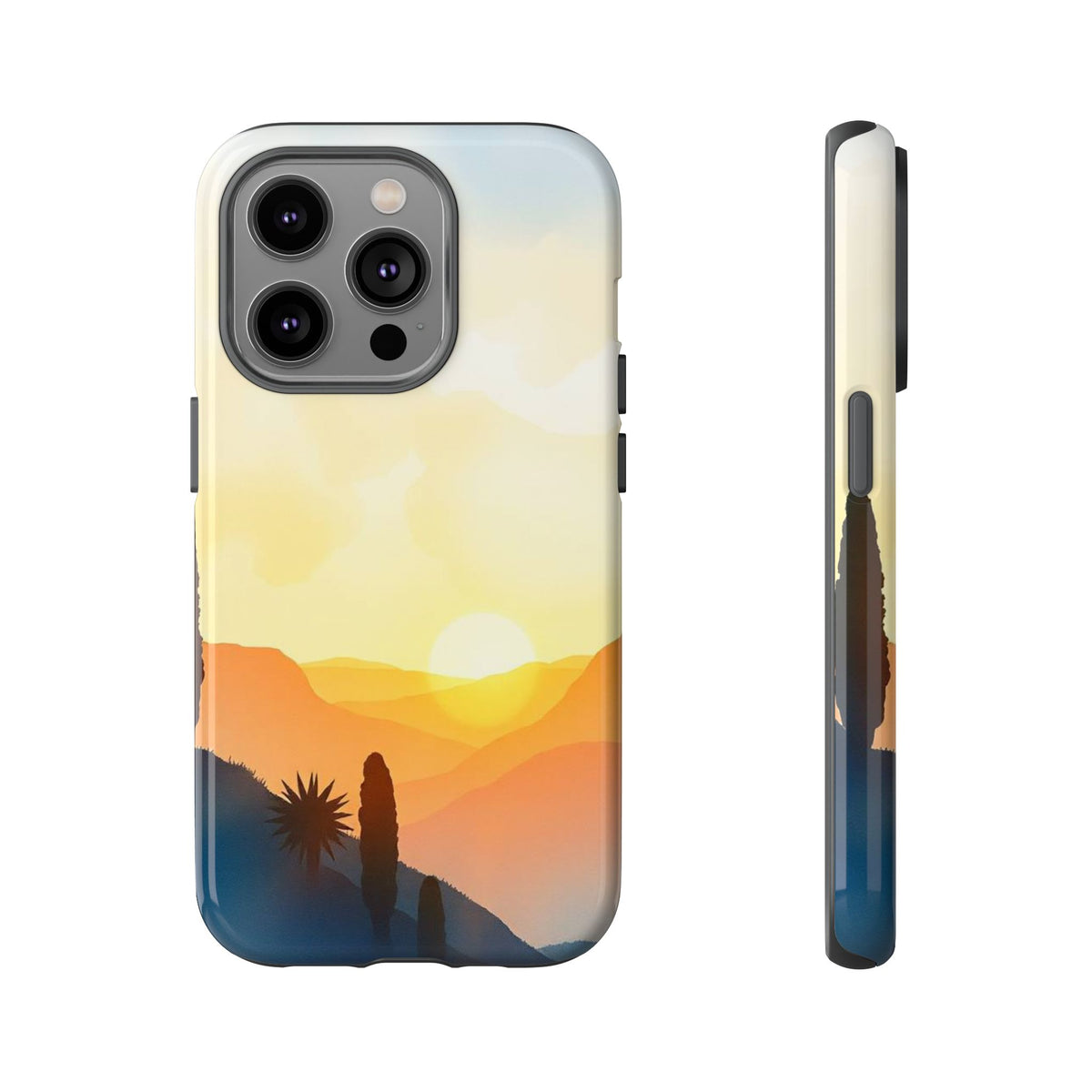Watercolour Sunset Design Phone Case - Multicolor Phone Case - iPhone 14 Pro / Glossy