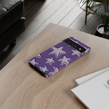 Violet Purple Doodle Star Phone Case