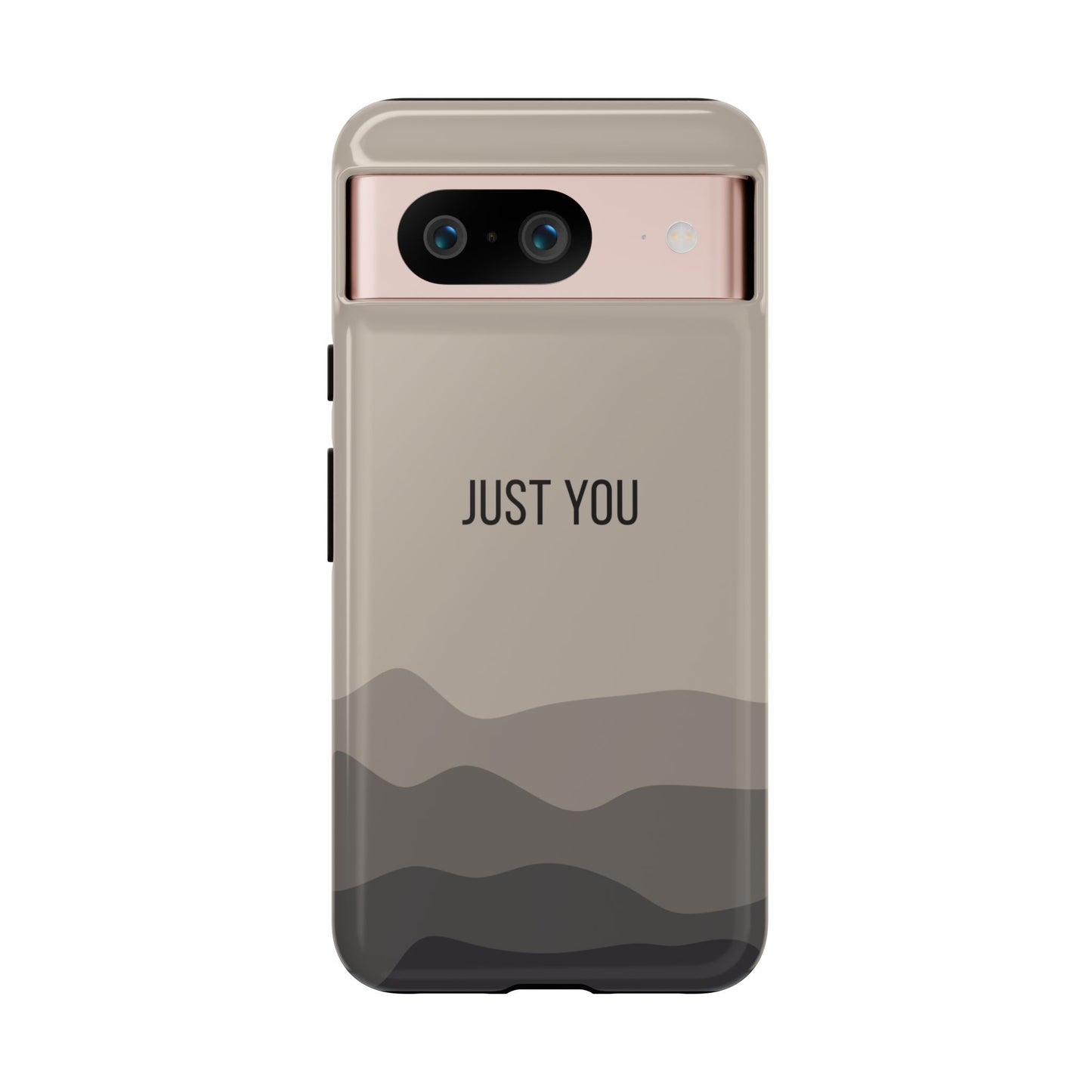 Google Pixel 8 / Glossy Phone Case - Minimalist Beige Waves ’Just You’ Statement Phone Case