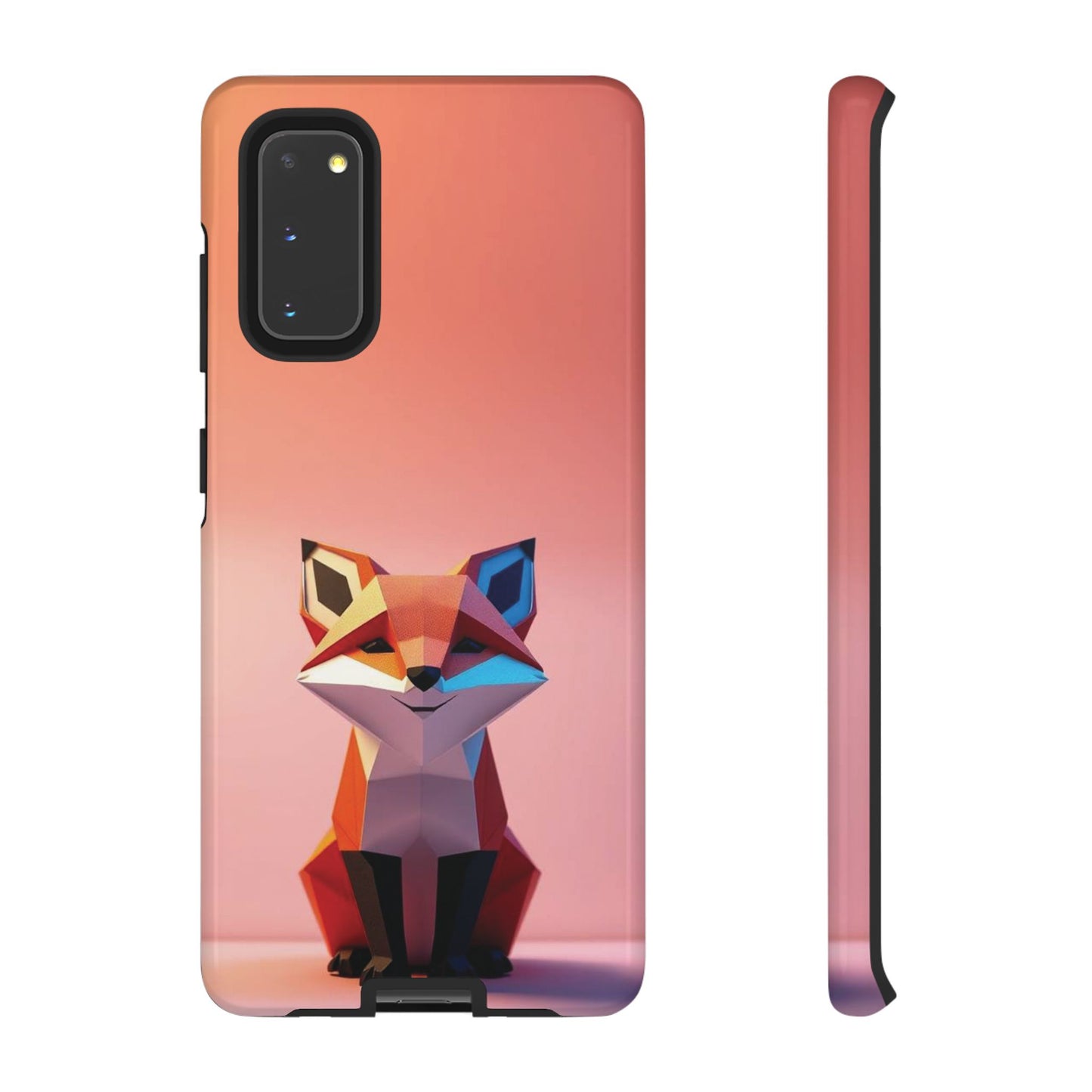 Samsung Galaxy S20 / Glossy Phone Case - Origami Fox Design Phone Case