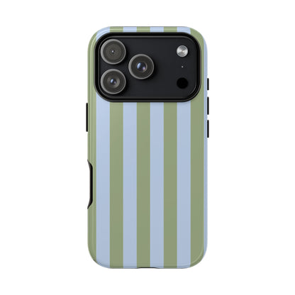 Trendy Ice Blue & Green Stripe Pattern Phone Case - Blue Phone Case - iPhone 17 Pro / Glossy