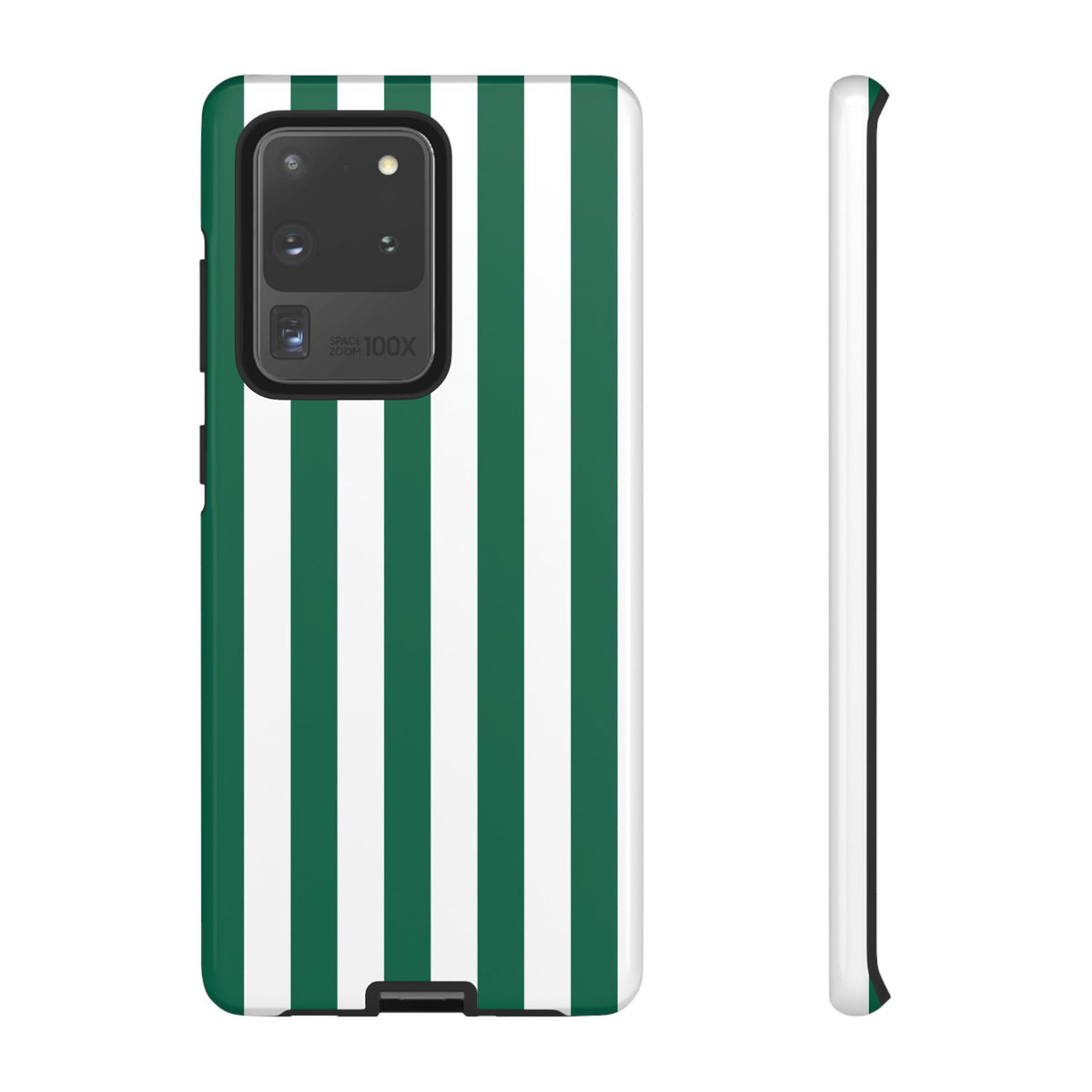 Simple Green & White Stripe Pattern Phone Case - Green Phone Case - Samsung Galaxy S20 Ultra / Glossy