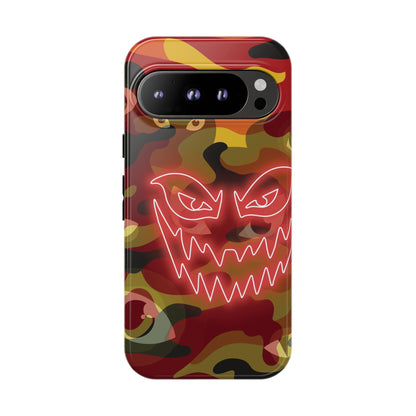 Inferno Neon Face Camo Phone Case - Red Phone Case - Google Pixel 9 Pro / Glossy
