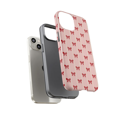 Retro Cherry Red Bow Pattern Phone Case