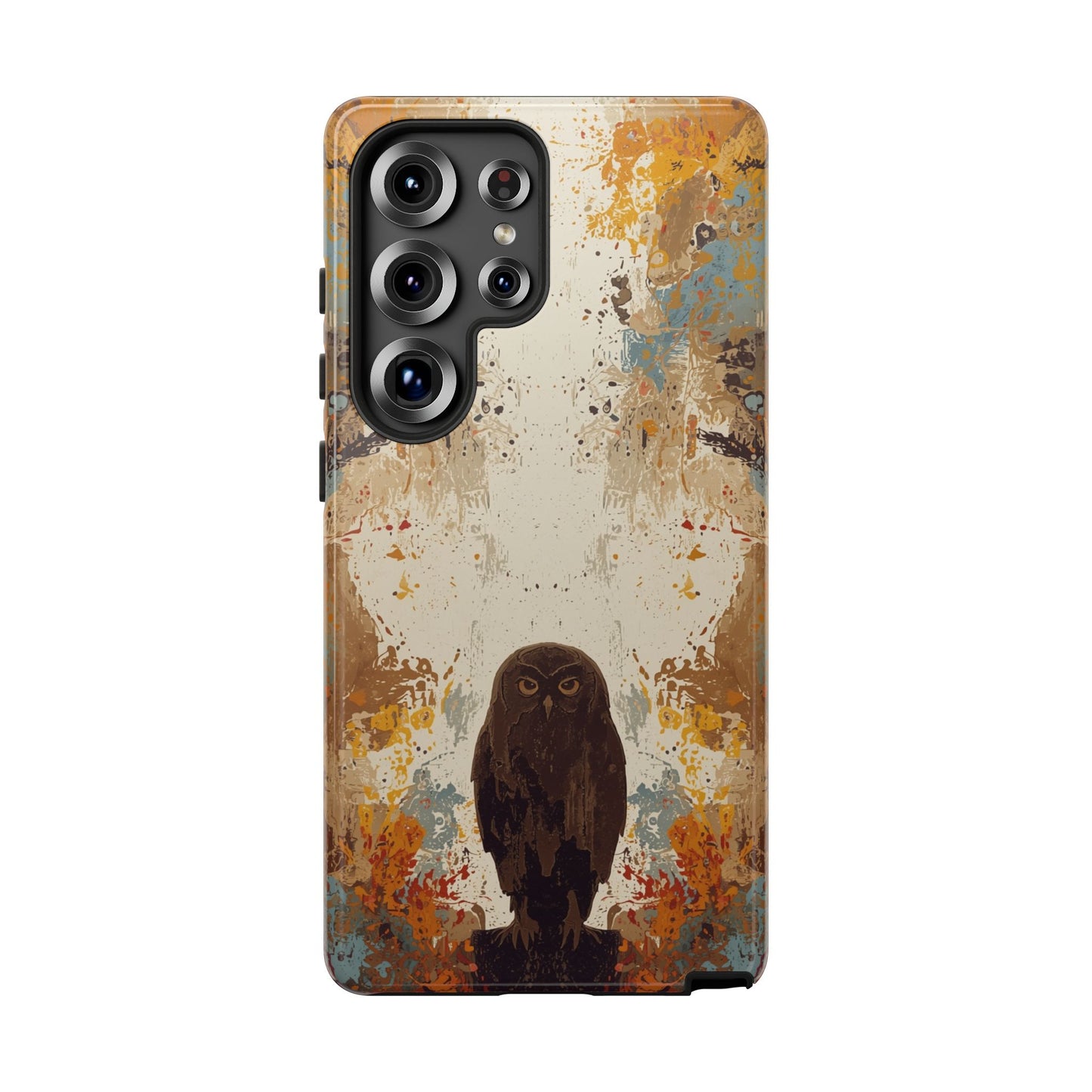 Samsung Galaxy S25 Ultra / Glossy Phone Case - Abstract Owl Design Phone Case