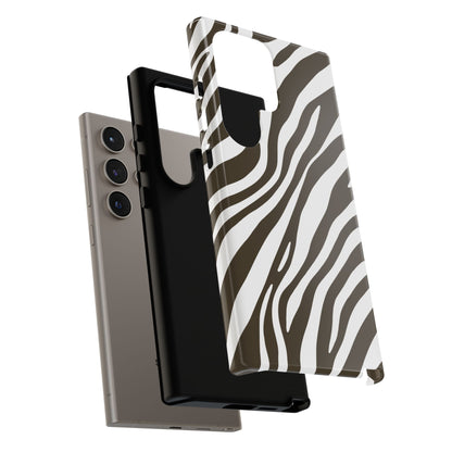 Modern Mocha Zebra Print Phone Case