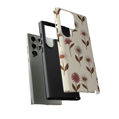 Pretty Cream & Rose Daisy Pattern Phone Case