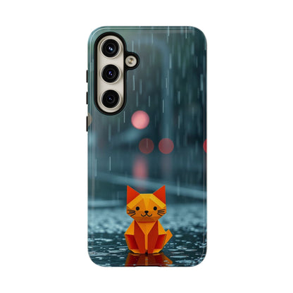 Samsung Galaxy S24 Plus / Glossy Phone Case - Origami ’Soggy Cat’ Design Phone Case