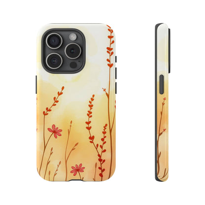 Boho Chic Watercolour Wildflower Dusk Pattern Phone Case - Multicolor Phone Case - iPhone 15 Pro / Glossy