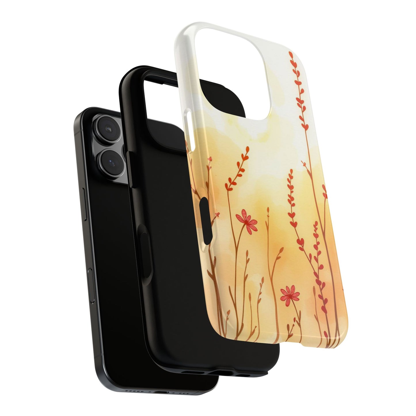 Boho Chic Watercolour Wildflower Dusk Pattern Phone Case
