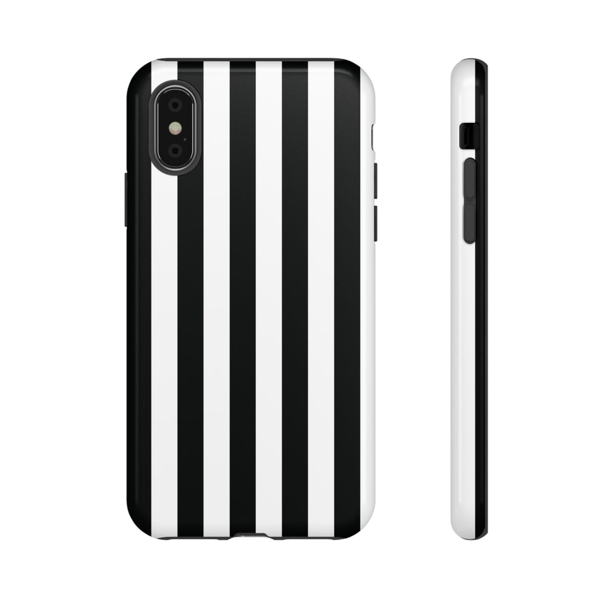 Simple Black & White Stripe Pattern Phone Case - White Phone Case - iPhone XS / Glossy