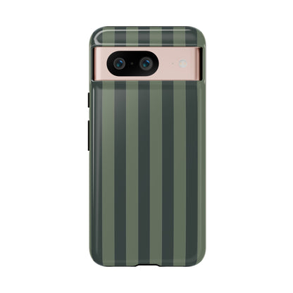 Google Pixel 8 / Glossy Phone Case - ’Dark Green Stripe Pattern’ Phone Case
