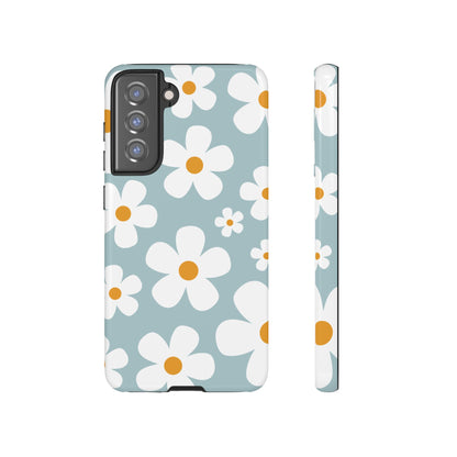 Samsung Galaxy S21 FE / Glossy Phone Case - ’Blue Daisy Pattern’ Phone Case
