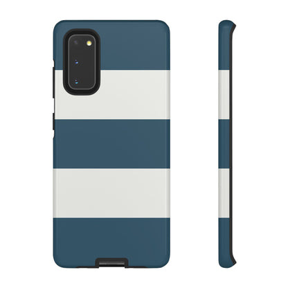 Samsung Galaxy S20 / Glossy Phone Case - Blue & White Horizontal Stripe Pattern Phone Case