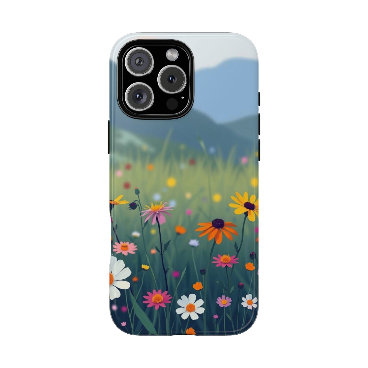iPhone 16 Pro Max / Glossy Phone Case - Vibrant Meadow Design Phone Case