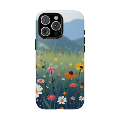 iPhone 16 Pro Max / Glossy Phone Case - Vibrant Meadow Design Phone Case