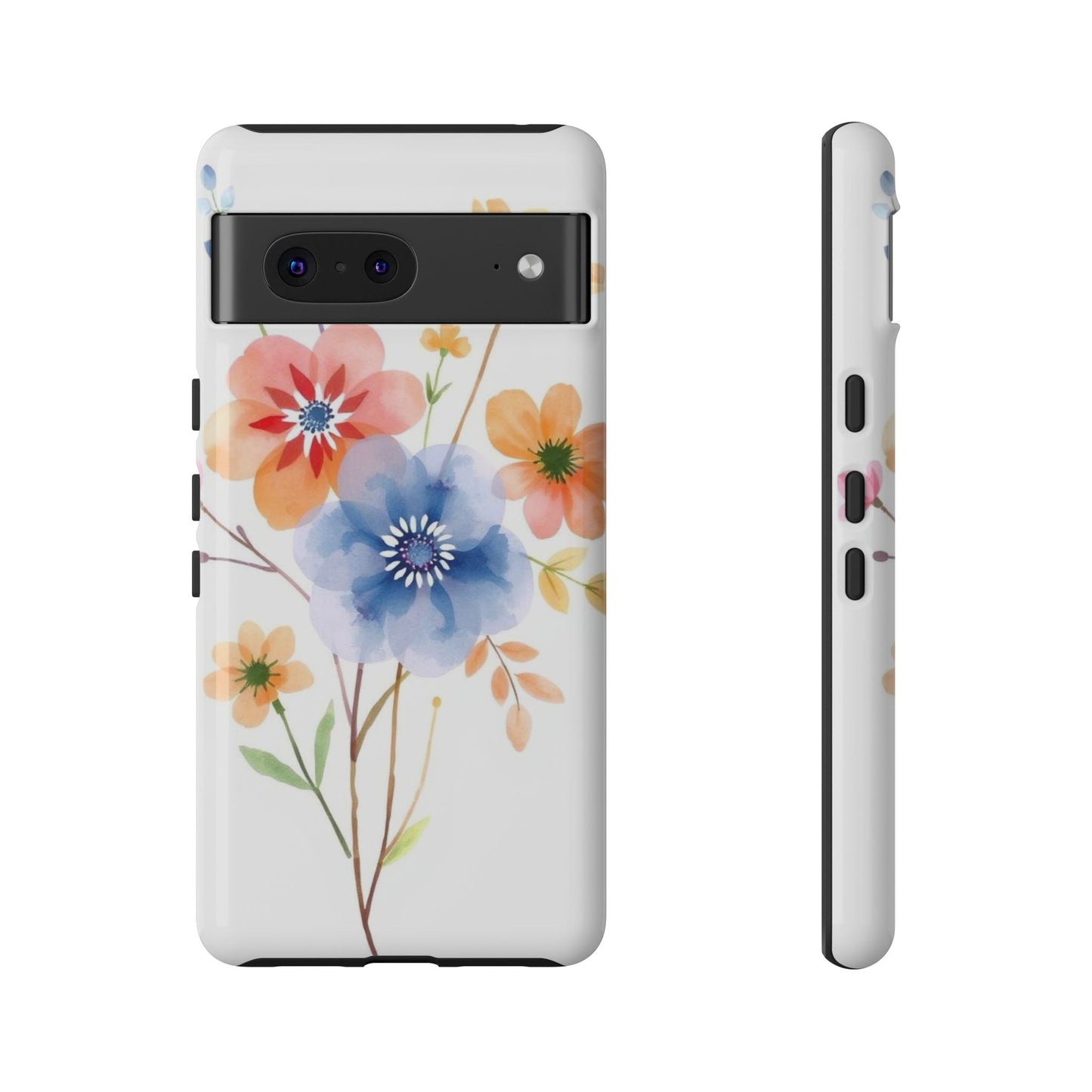 Google Pixel 7 / Glossy Phone Case - Boho Chic Watercolour Bouquet Pattern Phone Case