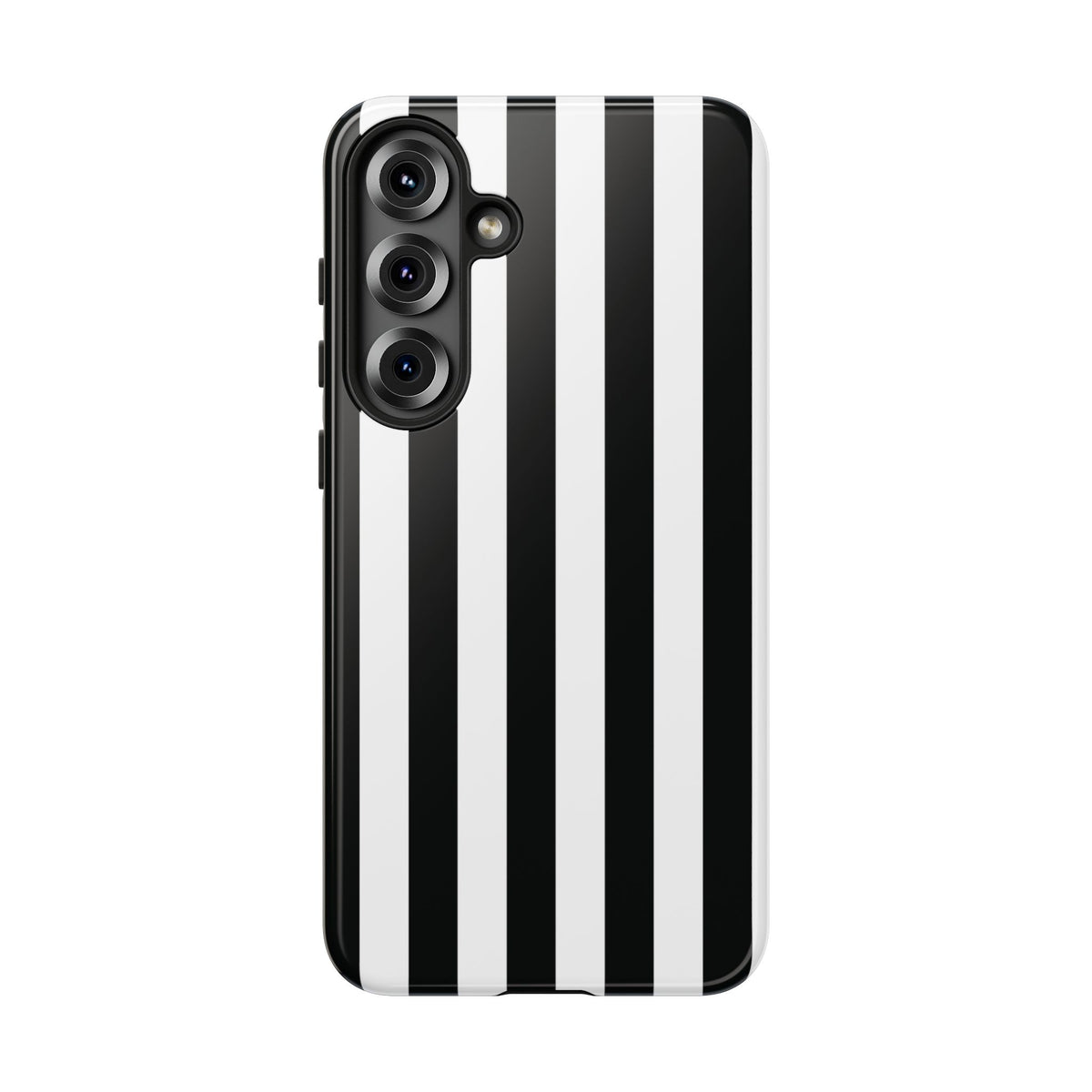 Simple Black & White Stripe Pattern Phone Case - White Phone Case - Samsung Galaxy S25 Plus / Glossy