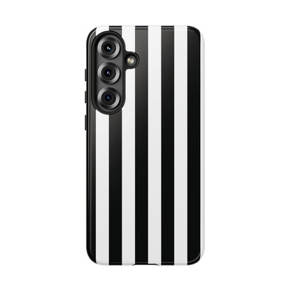 Simple Black & White Stripe Pattern Phone Case - White Phone Case - Samsung Galaxy S25 Plus / Glossy