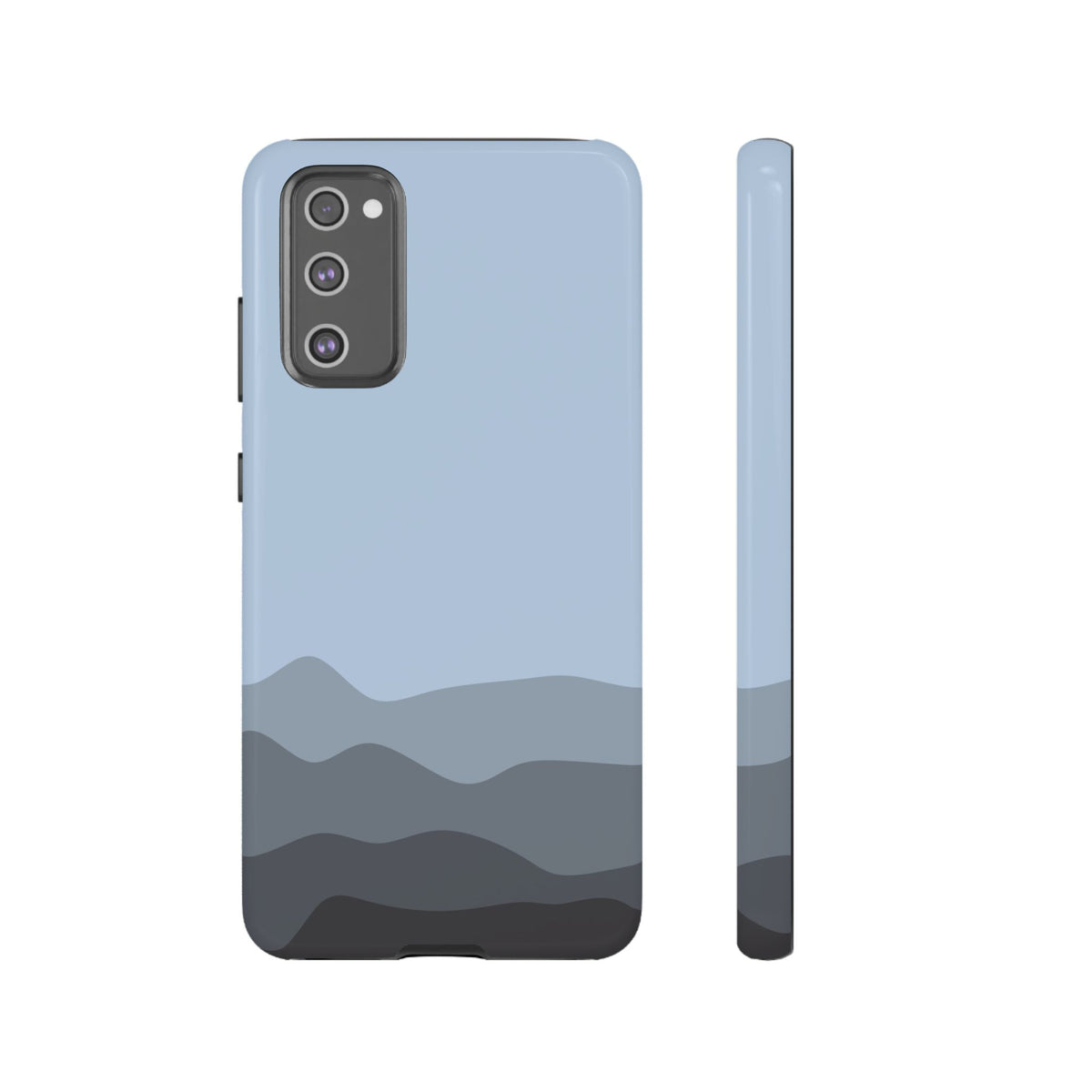Blue Abstract Waves Protective Phone Case - Blue Phone Case - Samsung Galaxy S20 FE / Glossy