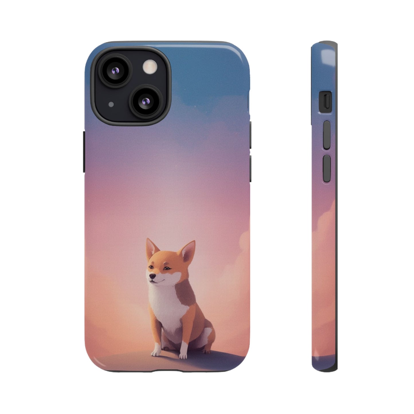 iPhone 13 Mini / Glossy Phone Case - Cute Dog & Cloud Design ’Good Doggo’ Phone Case