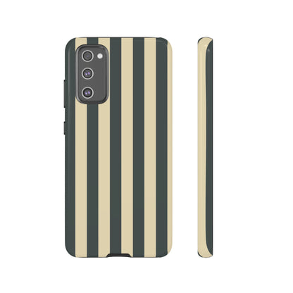 Green & Beige Stripe Pattern Phone Case - Green Phone Case - Samsung Galaxy S20 FE / Glossy