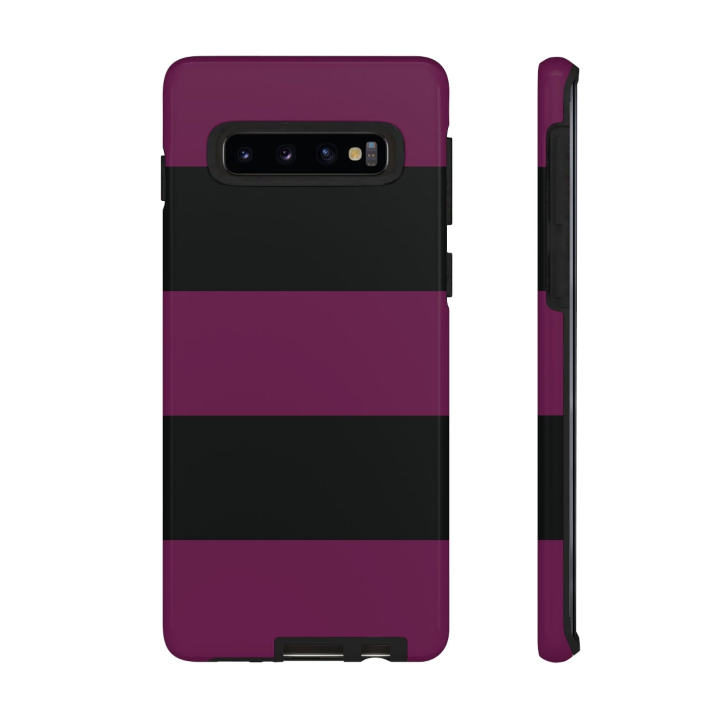 Phone Case - Purple & Black Horizontal Stripe Pattern Phone Case