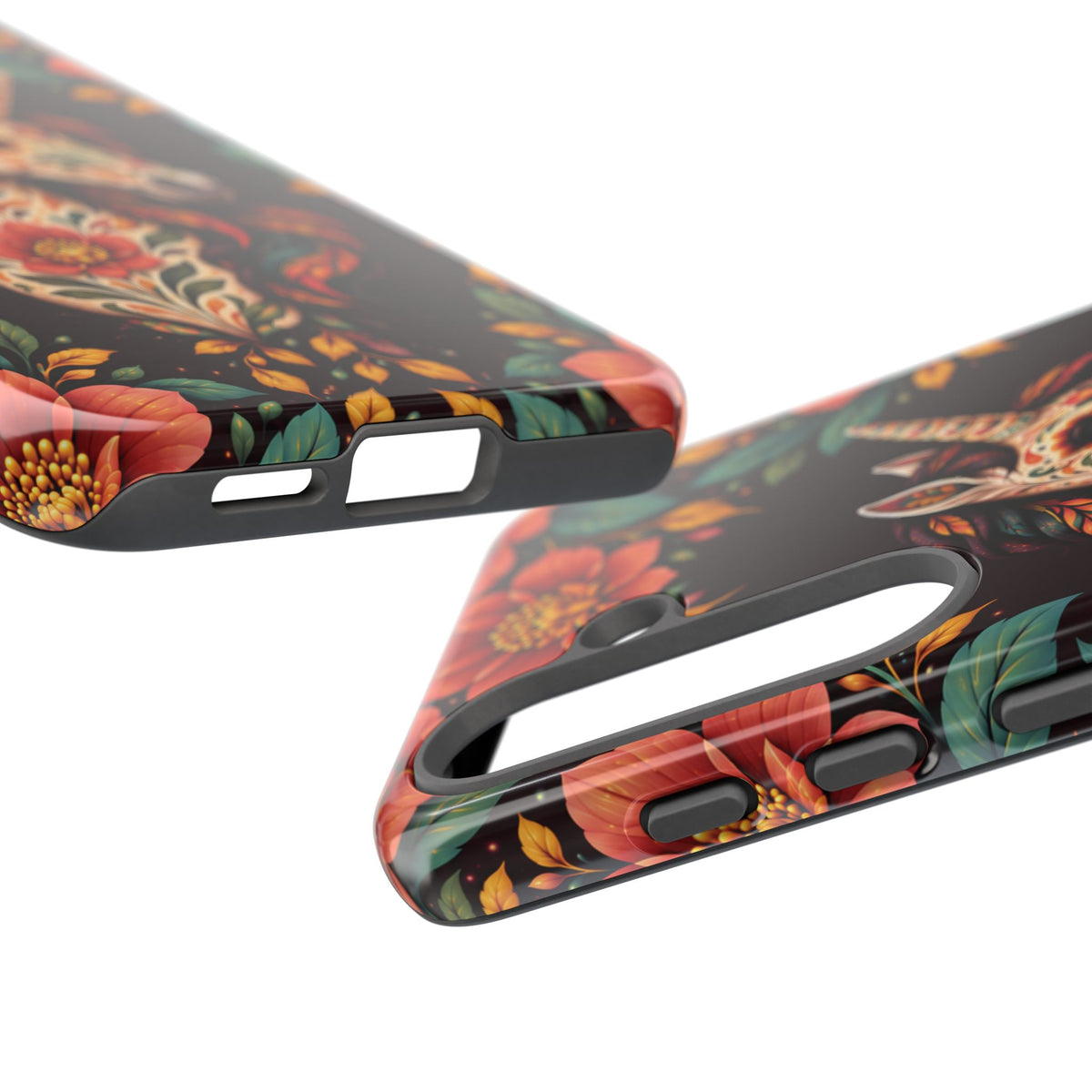 Elegant Terracotta and Teal Calavera Unicorn Phone Case - Phone Case