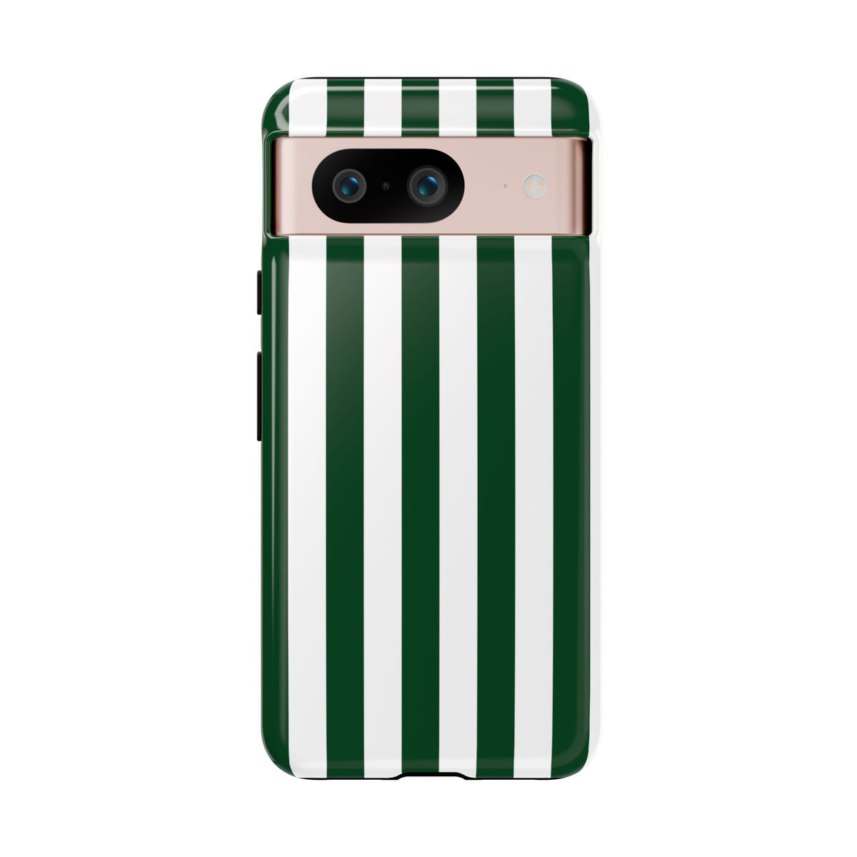 Simple Dark Green & White Stripe Pattern Phone Case - Green Phone Case - Google Pixel 8 / Glossy