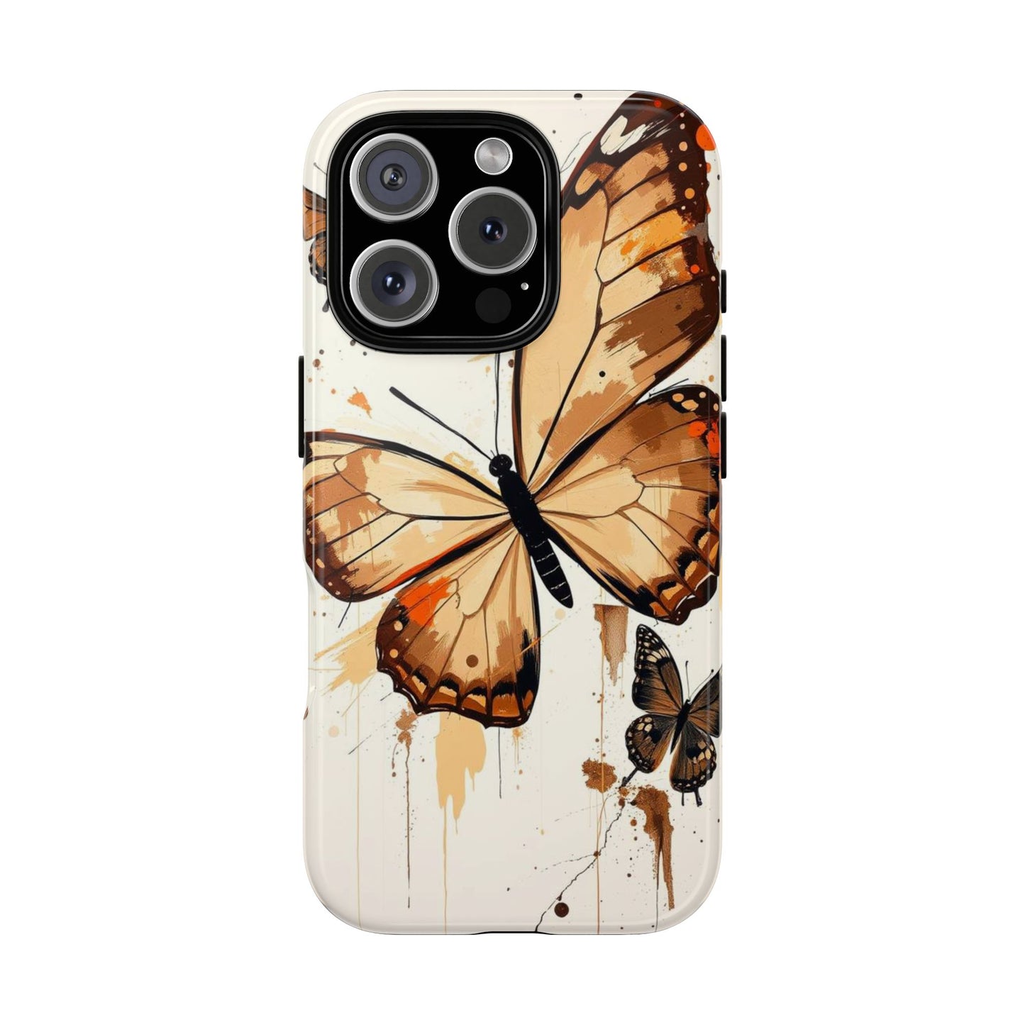 iPhone 16 Pro / Glossy Phone Case - Acrylic Style Butterflies Design Phone Case
