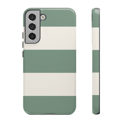 Green & White Horizontal Stripe Pattern Phone Case - Green Phone Case - Samsung Galaxy S22 Plus / Glossy
