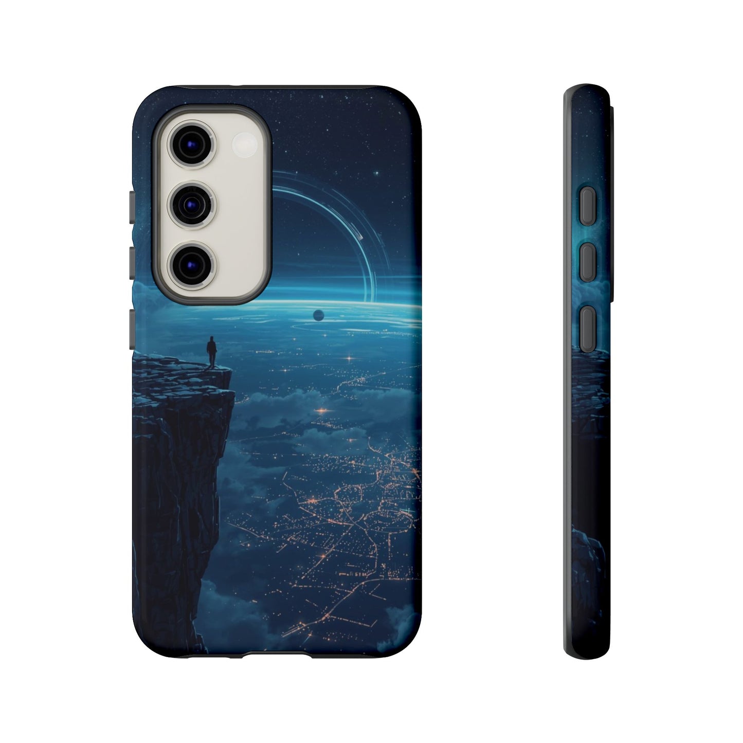 Samsung Galaxy S23 / Glossy Phone Case - Orbital Ring Horizon Sci-fi Phone Case