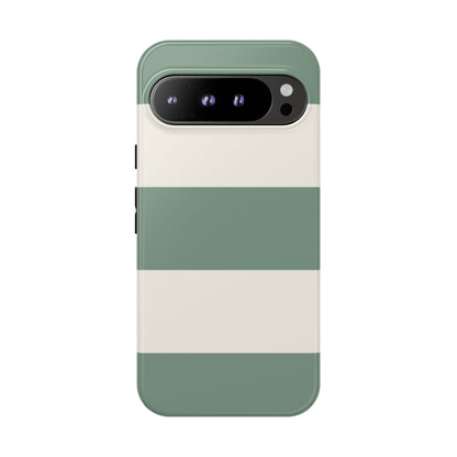 Green & White Horizontal Stripe Pattern Phone Case - Green Phone Case - Google Pixel 9 Pro XL / Glossy