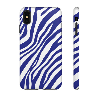 Modern Electric Blue Zebra Print Phone Case