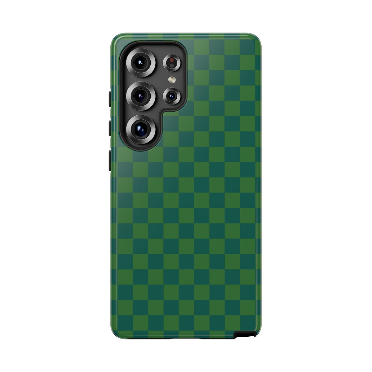 Bold Green Small Checked Pattern Phone Case - Green Phone Case - Samsung Galaxy S25 Ultra / Glossy