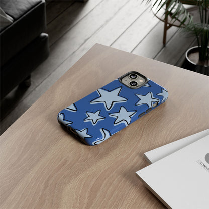 Cobalt Blue Doodle Star Phone Case