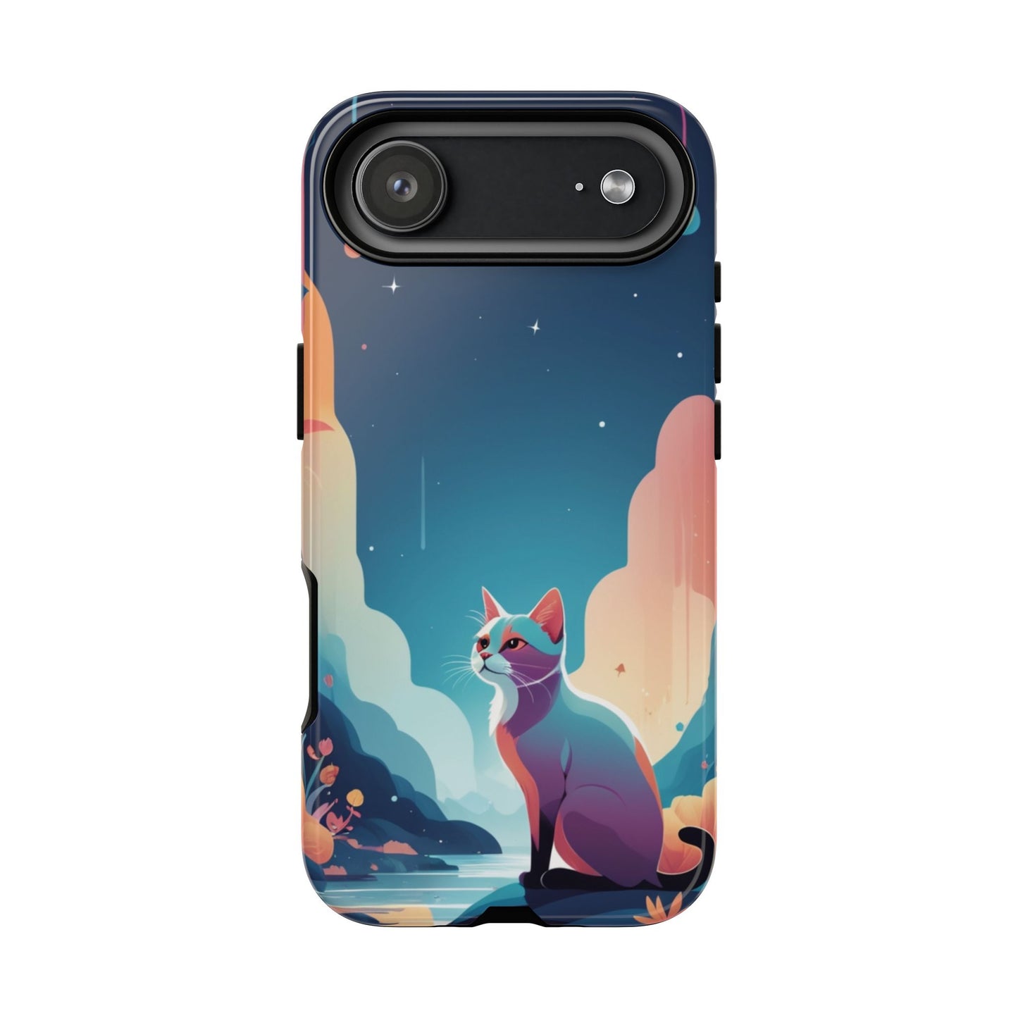iPhone 17 Air / Glossy Phone Case - Stylised Cat Design Phone Case