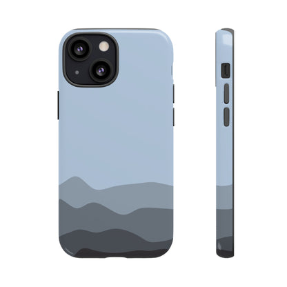 Blue Abstract Waves Protective Phone Case - Blue Phone Case - iPhone 13 Mini / Glossy