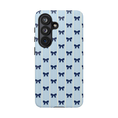 Retro Navy Blue Bow Pattern Phone Case