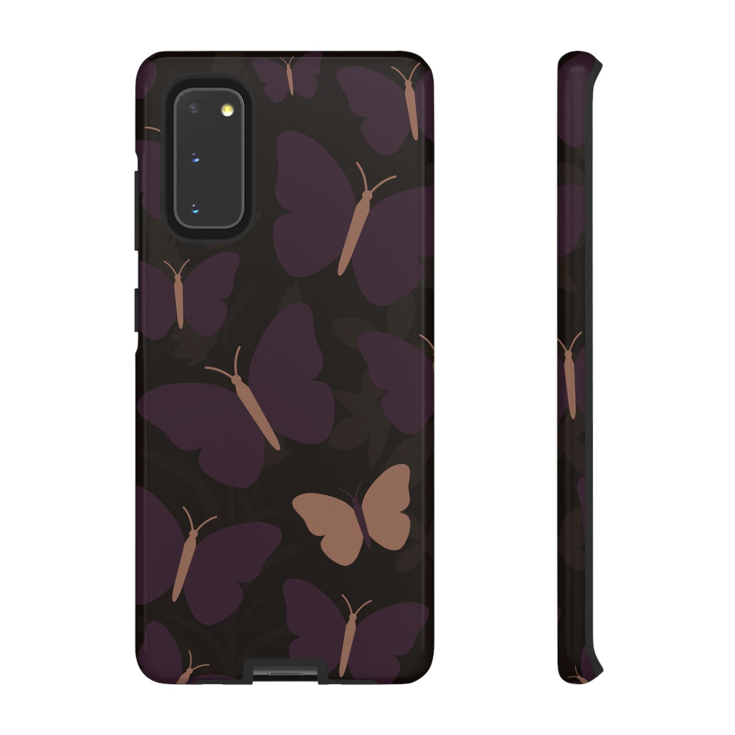Samsung Galaxy S20 / Glossy Phone Case - Minimalist Purple Butterfly Pattern Phone Case