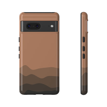 Brown Abstract Waves Protective Phone Case - Brown Phone Case - Google Pixel 7 / Glossy