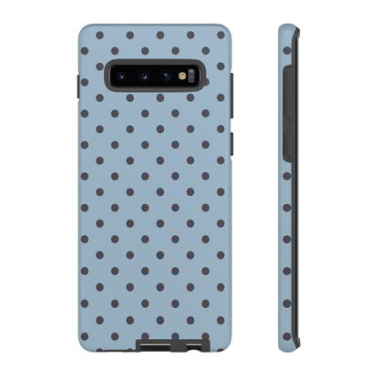 Light Blue with Dark Blue Dot Pattern Phone Case