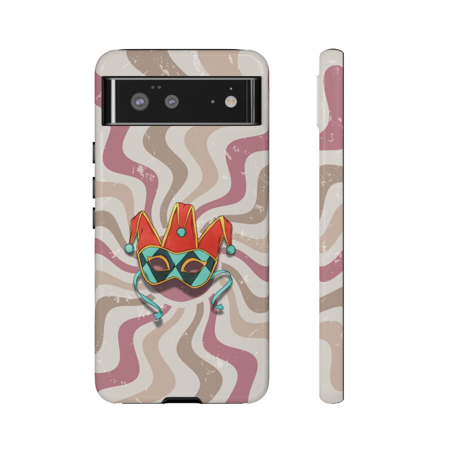 Venetian Jester Mask – Pink Retro Soft Revival Phone Case - Pink Phone Case - Google Pixel 6 / Glossy
