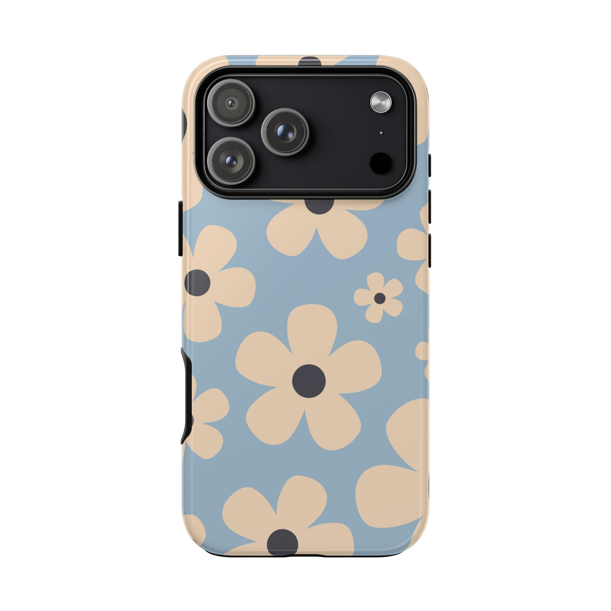 Cute Light Blue & Cream Daisy Pattern Phone Case - Blue Phone Case - iPhone 17 Pro Max / Glossy